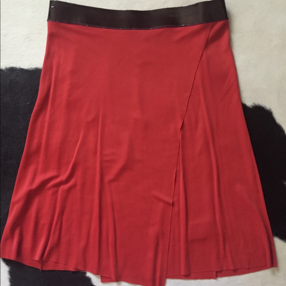Rozae Nichols Leather waist Skirt
Red/Orange